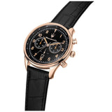 Maserati Tradizione Chronograph Black Dial Black Leather Strap Watch for Men - R8871646001