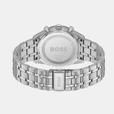 Hugo Boss Tourmaster Chronograph Blue Dial Silver Steel Strap Watch for Men - 1514286