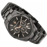 Maserati Attrazione Chronograph Black Dial Black Steel Strap Watch for Men - R8853151001