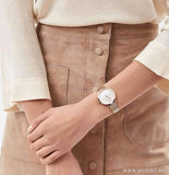 Emporio Armani Modern Mother of Pearl White Dial Rose Gold Steel Strap Watch for Women - AR11158