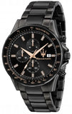 Maserati SFIDA Limited Edition Chronograph Black Dial Black Steel Strap Watch for Men - R8873640016