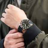 Emporio Armani Diver Black Dial Black Silicon Strap Watch for Men - AR11341