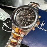 Maserati SFIDA Chronograph Grey Dial Two Tone Steel Strap Watch for Men - R8873640021