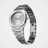 D1 Milano Ultra Thin Silver Dial Silver Steel Strap Watch for Women - D1-UTBL30