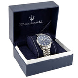Maserati Tradizione Chronograph Blue Dial Silver Steel Strap Watch for Men - R8873646005
