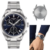 Tissot PR 100 Chronograph Blue Dial Silver Steel Strap Watch for Men - T150.417.11.041.00