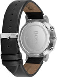 Hugo Boss Integrity Chronograph Black Dial Black Leather Strap Watch for Men - 1513777