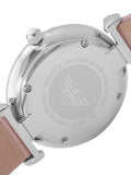Emporio Armani Gianni Silver Dial Brown Leather Strap Watch for Men - AR1675