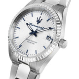 Maserati Competizione Silver Dial Silver Steel Strap Watch for Men - R8853100045