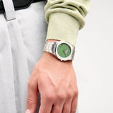 D1 Milano Ultra Thin Moss Green Dial Silver Steel Strap Watch for Men - D1-UTBJ06