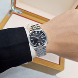 Citizen Tsuyosa 60 Automatic Black Dial Silver Steel Strap Watch for Men - NK0020-55E
