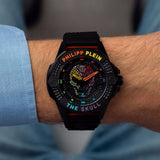 Philipp Plein The Skull Black Dial Black Silicone Strap Watch For Men - PWAAA1121