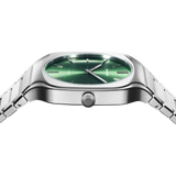 D1 Milano Square Eden Green Dial Silver Steel Strap Watch for Men - D1-SQBJ06