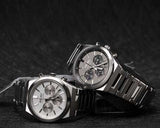 Seiko Conceptual Chronograph White Dial Silver Steel Strap Watch for Men - SSB451P1