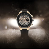 Maserati Stile Skeleton Chronograph Black Dial Black Silicone Strap Watch for Men - R8871642003