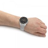 Maserati Tradizione Chronograph Black Dial Silver Steel Strap Watch for Men - R8873646004