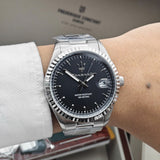 Maserati Competizione Black Dial Silver Steel Strap Watch for Men - R8853100028