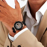 Maserati Stile Skeleton Chronograph Black Dial Black Silicone Strap Watch for Men - R8871642003