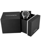 Citizen Tsuyosa 60 Automatic Black Dial Silver Steel Strap Watch for Men - NK0020-55E