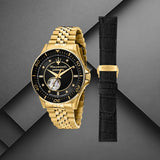 Maserati SFIDA Special Edition Automatic Black Dial Gold Steel Strap Watch for Men - R8823140012