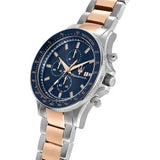 Maserati SFIDA Chronograph Blue Dial Two Tone Steel Strap Watch for Men - R8873640022