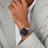 Maserati Sorpasso Chronograph Blue Dial Silver Steel Strap Watch for Men - R8873624004