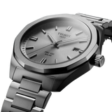 Tissot PRC 100 Solar Quartz Silver Dial Silver Steel Strap Watch for Men - T151.422.11.031.00