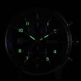 Hugo Boss Skytraveller Chronograph Blue Dial Brown Leather Strap Watch for Men - 1514194