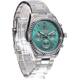 Maserati Competizione Chronograph Green Dial Silver Steel Strap Watch for Men - R8853100044