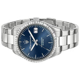Maserati Competizione Blue Dial Silver Steel Strap Watch for Men - R8853100029