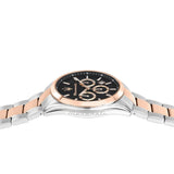 Maserati Attrazione Chronograph Black Dial Two Tone Steel Strap Watch for Men - R8853151002