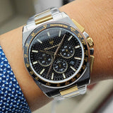 Maserati Velocità Chronograph Black Dial Two Tone Steel Strap Watch for Men - R8873652003