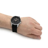 Maserati SFIDA Chronograph Black Dial Black Silicone Strap Watch for Men - R8871640005