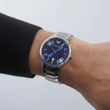 Emporio Armani Renato Blue Dial Silver Steel Strap Watch for Men - AR11180