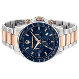 Maserati SFIDA Chronograph Blue Dial Two Tone Steel Strap Watch for Men - R8873640022
