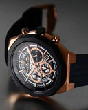 Maserati Stile Skeleton Chronograph Black Dial Black Silicone Strap Watch for Men - R8871642003