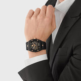 Philipp Plein The Skeleton Black Dial Black Silicone Strap Watch for Men - PWVBA0423