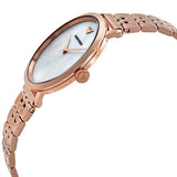 Emporio Armani Modern Mother of Pearl White Dial Rose Gold Steel Strap Watch for Women - AR11158