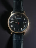 Emporio Armani Luigi Blue Dial Blue Leather Strap Watch for Men - AR11135