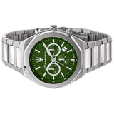 Maserati Stile Chronograph Green Dial Silver Steel Strap Watch for Men - R8873642011