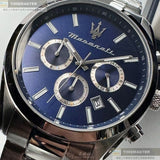 Maserati Attrazione Chronograph Blue Dial Silver Steel Strap Watch for Men - R8853151005