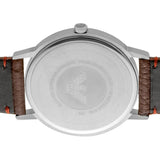 Emporio Armani Kappa Silver Dial Brown Leather Strap Watch for Men - AR11173