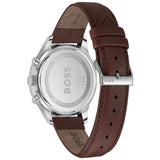 Hugo Boss Avery Chronograph Grey Dial Brown Leather Strap Watch for Men - 1514155