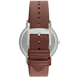 Emporio Armani Kappa Silver Dial Brown Leather Strap Watch for Men - AR11173