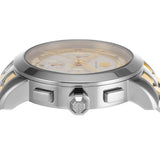 Tory Burch The Tory Chronograph White Dial Two Tone Steel Strap Watch for Women - TBW1052