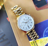 Maserati Tradizione Chronograph White Dial Gold Steel Strap Watch for Men - R8873646003