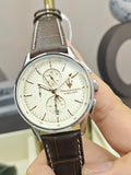 Maserati Sorpasso Chronograph White Dial Brown Leather Strap Watch for Men - R8871624010