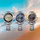 Seiko Prospex Polygonal Divers Automatic Pearl White Dial Silver Steel Strap Watch for Men - SPB481J1