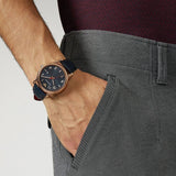 Emporio Armani Luigi Blue Dial Blue Leather Strap Watch for Men - AR11135