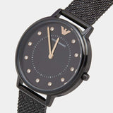 Emporio Armani Kappa Black Dial Black Mesh Strap Watch for Women - AR11252